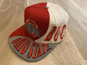 Sombrero a presión Ohio State Buckeyes - dividido/dos tonos - OSU - vintage/años 90 - Imagen 1 de 9