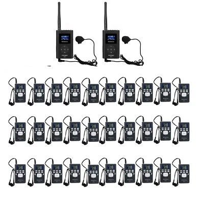 Retekess Wireless Tour Guide Audio System Mic 2 Transmitters 30 Receiver Meeting - Image 1 of 4