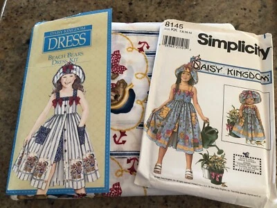 🌷DAISY KINGDOM #8145 - GIRLS BEACH BEAR FABRIC & SEWING PATTERN KIT 7-12 FF - Image 1 of 4
