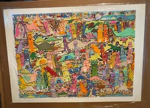 James Rizzi: original 3D "WHEN THE DINOSAURS RETURN", AP, 1993, handsigniert - Bild 1 von 12