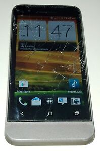 HTC One V - 4GB - Grey (Cricket) Smartphone Cracked GlassBad WiFi