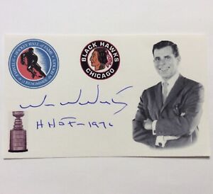 WILLIAM BILL WIRTZ D.2007 CHICAGO BLACKHAWKS OWNER SIGNED AUTOGRAPHED CARD 5”x3