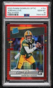 2020 Panini Donruss Optic Rated Rookie Red Hyper Prizm Jordan Love PSA 10 RC