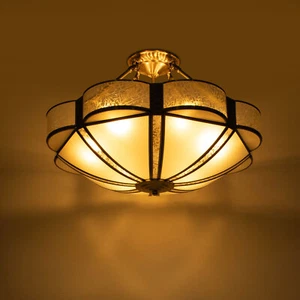 Classic Ceiling Light Fixture Flower-shaped Chandelier Ceiling Mounted 60W - Picture 1 of 24