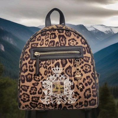 Mini Mochila Juicy Couture Juicy For All Natural Leopardo Guepardo Terciopelo Nueva con Etiquetas Foto 1 de 4