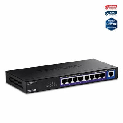 TRENDnet 9-Port Multi-Gig Switch, TEG-S591, 8 x 2.5G RJ-45 Ports, 1 x 10G RJ-45 - Image 1 of 4