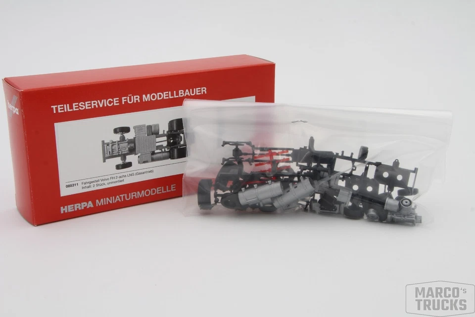 Herpa parts service chassis Volvo 4x2 tractor LNG tank 085311 /HN961 - Image 1 of 1