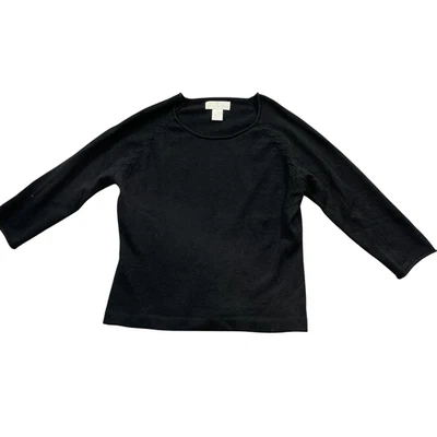 Soft Surroundings Mediano 100% Cachemira Manga 3/4 Negro (pequeña marca) Foto 1 de 4