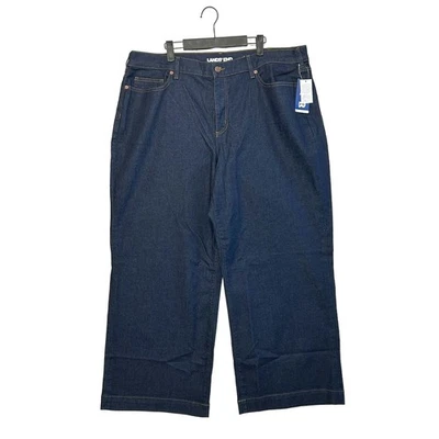 Pantalones de mezclilla rectos Lands' End Recover lavado oscuro nuevos con etiquetas para mujer talla 22W sostenibles Foto 1 de 4