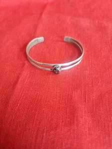 Altes indianisches Sterlingsilber dunkler Stein Kinder Armreif Armband gemarkt - Bild 1 von 12