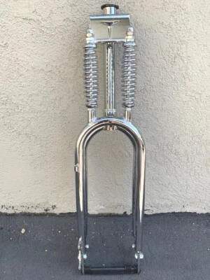 Chrome 1" Dual DOUBLE Springer Fork  Disc Brake Tab for 26" x 3.0 FAT BIKES - Image 1 of 4