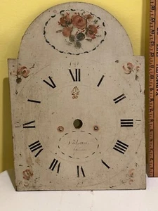 c.1815 Gorham ME painted grandfather clock face AAFA Samuel Edwards tombstone - Picture 1 of 5