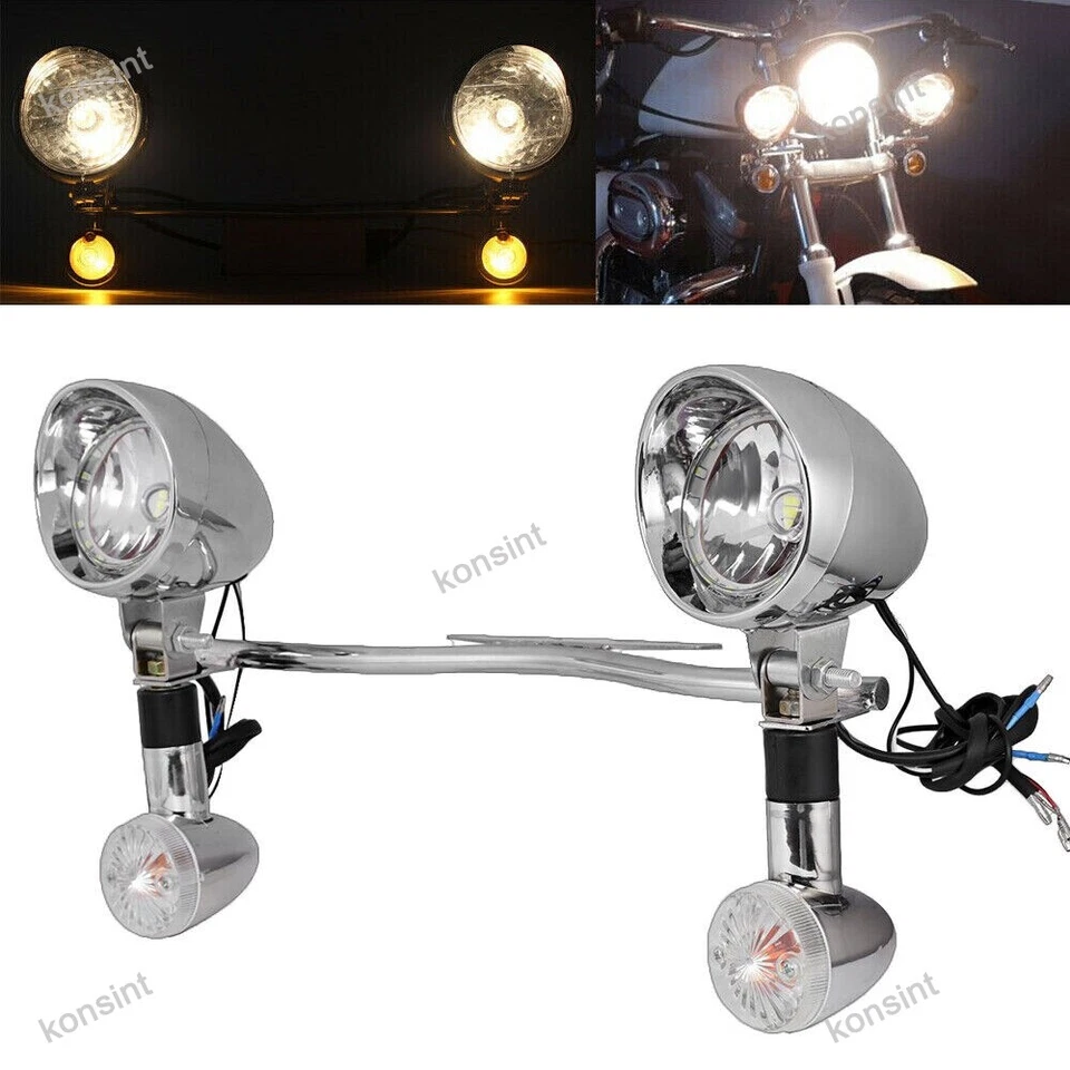 For Honda Shadow ACE 750 1100 VT1100C Fog Passing Turn Signals Light Bar Kit Foto 1 de 4