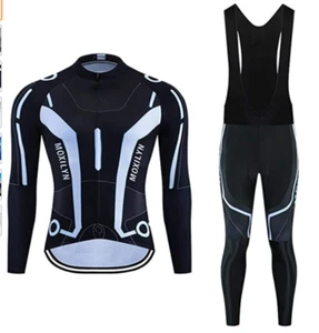 (USA Seller) Big & Tall & Junior Men's Long Sleeve Cycling Jersey Bib Set - Picture 1 of 4