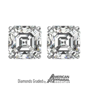 Tachuelas de oro blanco de 14 k con diamantes cultivados en laboratorio E VS1 certificados de 2,00 quilates - Imagen 1 de 3