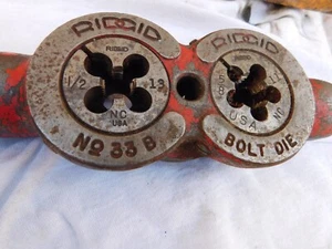 Ridgid 33-B 3 Way Manual Bolt Die Pipe Threader 1/2-13, 5/8-11, 3/8-16 dies 33B - Picture 1 of 3