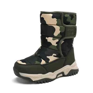 Boys Girls Snow Boots Waterproof Mid Calf Faux Fur Lining Winter Shoes 11Years - Picture 1 of 3