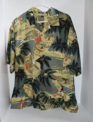 Tommy Bahama Hawaiian Mens Shirt L Large Silk Greatest Pleasure Ports Of Call - Image 1 of 4