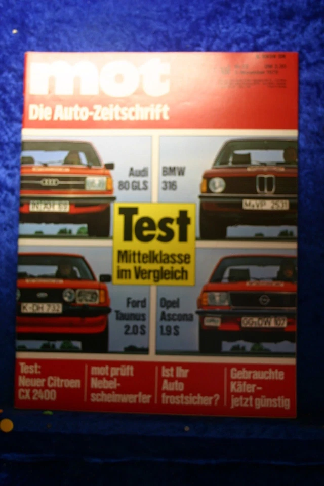 MOT 22/76 Audi 80 GLS BMW 316 Ford Taunus 2,0S Opel Ascona 1,9S Citroen CX 2400 - Immagine 1 di 1