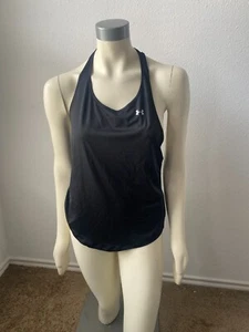 NWT UNDER ARMOUR BLACK FITTED HEAT HEAR WOMENS RACERBACK TOP SIZE M - Picture 1 of 2