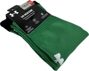 Under Armour Soccer Kids Green OTC Nylon UA Logo Performance Socks Sz 13.5K-4.5 - Picture 1 of 2