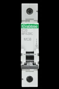 CRABTREE 20 AMP CURVE C 6kA MCB CIRCUIT BREAKER LOADSTAR 6FS20C - Picture 1 of 6