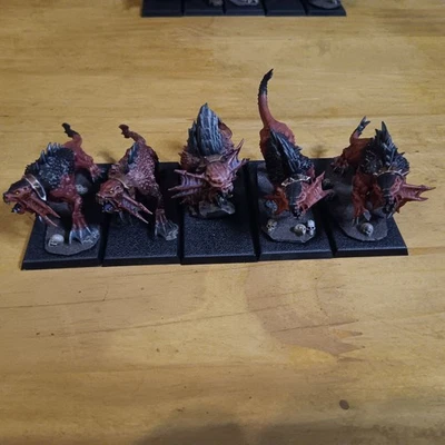 Khorne Flesh Hounds x5 Warhammer The Old World Painted - Image 1 of 3
