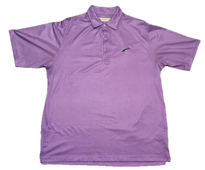 Camisa polo de golf Donald Ross para hombre manga corta logotipo de campo púrpura a lunares grande Foto 1 de 4