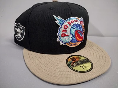 New Era 59Fifty Oakland Raiders 1997 夏威夷 NFL 职业碗贴合帽子 尺寸 7 3/4 — 第 1/4 张图片
