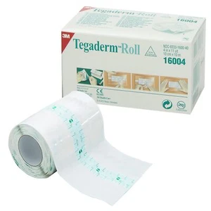 3M Tegaderm Transparent Film Dressing 2 Tab Delivery Roll 4" x 11 Yd 16004 4 Ct - Picture 1 of 3