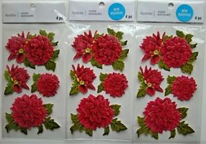 DAHLIA LOT OF 3 Recollections Dimensional Stickers NEW! 666876 flowers floral - Picture 1 of 4