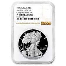 2021-W Proof $1 Type 1 American Silver Eagle Congratulations Set NGC PF69UC Brow