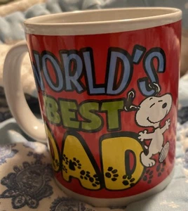 Vintage Peanuts Worldwide LLC Snoopy’s World’s Best Dad Coffee Mug/Cup - Picture 1 of 8