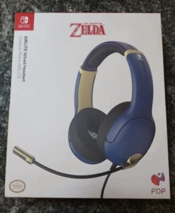 Zelda/Hyrule Blue PDP - AIRLITE Wired Gaming Headset For Nintendo Switch NEW - Picture 1 of 5