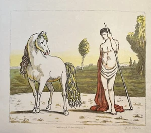 Castore ed il Suo Cavallo 1970 Hand Signed Lithograph By Giorgio De Chirico - Picture 1 of 8