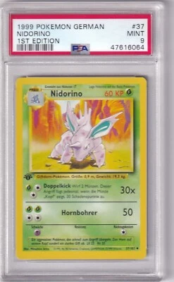 1999 Pokemon German Base Set No. 37 Nidorino First Edition PSA 9 - Image 1 of 2