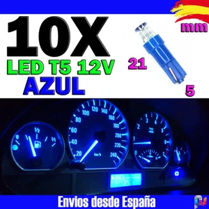 10x Bombillas T5 LED F3 1SMD 12V 1W 50000h AZUL ELECTRICO Cuentakilometros T.Con - Imagen 1 de 1