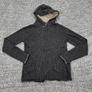 Banana Republic Sweater Womens Medium Charcoal Cashmere Blend Hooded Full Zip - Picture 1 of 8