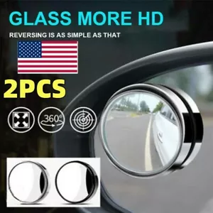 2 x 2" Blind Spot Mirror Small For Cars, Vans & Motorcycles New Wide View - USA - Picture 1 of 11