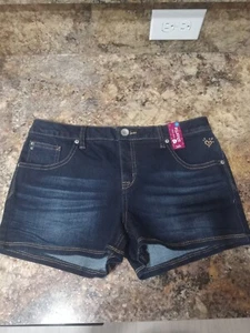 Girls Low-rise Shortie Denim Jean Shorts By Justice Size 14 1/2 New With Tags - Picture 1 of 8