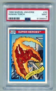 1990 Marvel Universe Human Torch PSA 9 Mint #33 Super Heroes - Bild 1 von 2