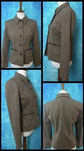 Abrigo Blazer Mujer Brooks Brothers "346" Mezcla Lana Abotonado Talla 6 Marrón - Imagen 1 de 7