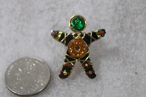 LIZTECH JEWELRYPIN BROACH SIGNED 10 Gingerbread Man C3-26 - Picture 1 of 2