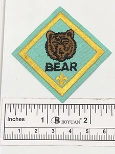 Cub Scout BSA Bear Rang gestickter Aufnäher grün gelb MR FS - Bild 1 von 1