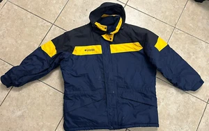 Abrigo Chaqueta de Invierno Vintage Columbia Para Hombre Azul Dorado Negro Amarillo con Cremallera Completa XL - Imagen 1 de 7