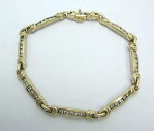 STUNNING LADIES EFFY 14K YELLOW GOLD DIAMOND TENNIS BRACELET ~.50TCW 13.5G - Picture 1 of 9