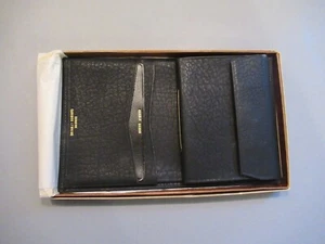 Vtg Billpak Genuine Caribou Cowhide Leather Wallet Black NIB - Picture 1 of 17