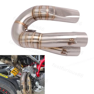 Deslizable para Ducati Hypermotard 950 SP punta de escape tubo de enlace de conexión tubo de acero Foto 1 de 4