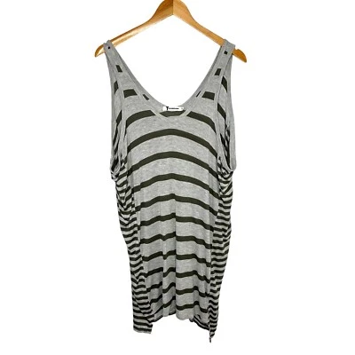 Vestido sin mangas T by Alexander Wang para mujer a rayas talla pequeña verde gris sin mangas Foto 1 de 4