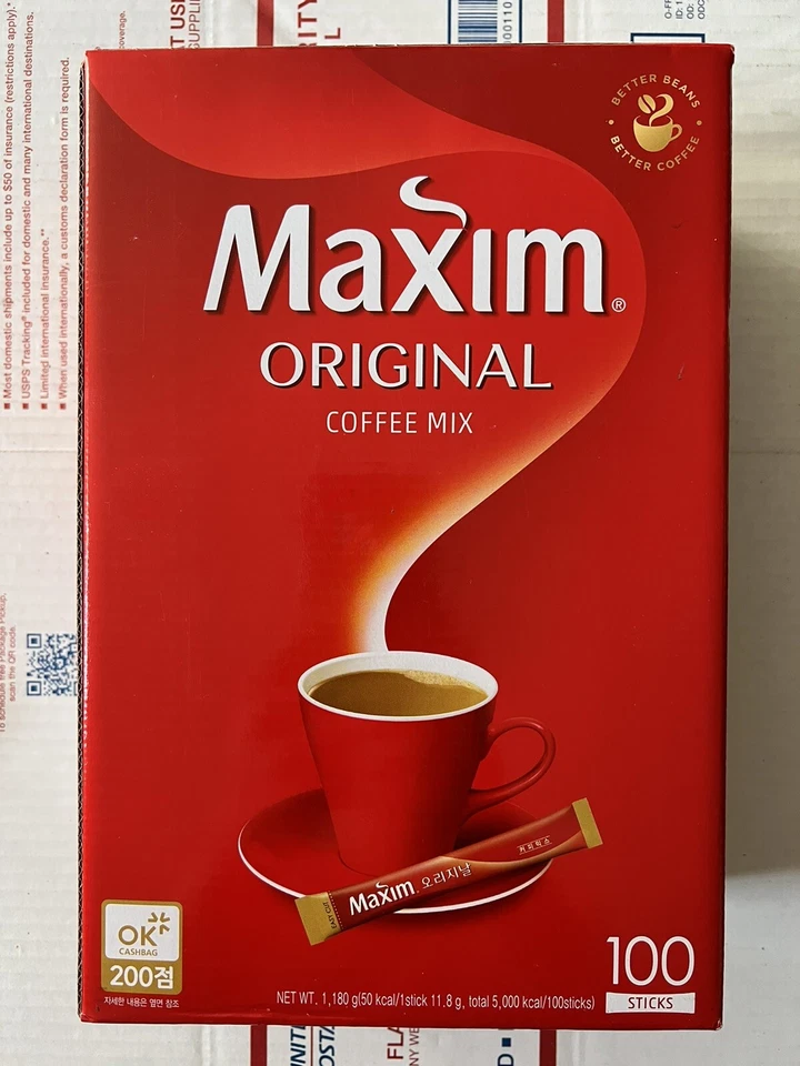 Maxim Original Mezcla de Café Instantánea 100 Piezas Palo Instantáneo Hecho en Corea Foto 1 de 1